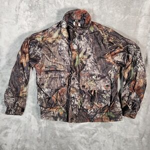Mossy Oak Camo Full Zip Coat Jacket MISSING LINING Flap Pockets